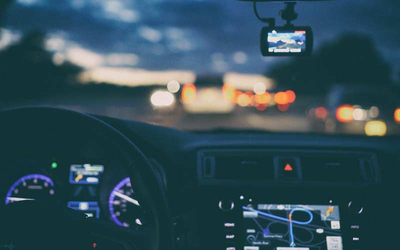 A car driven at night - telematics