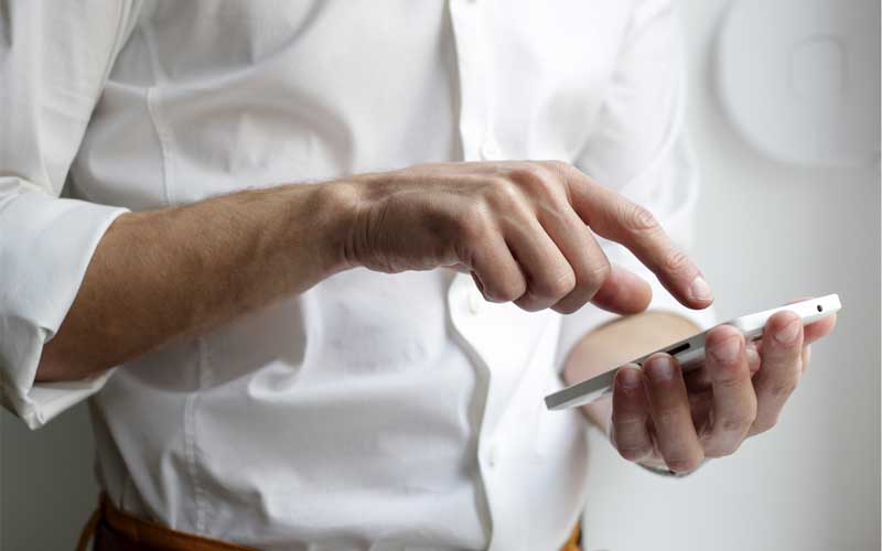 Man looking at healthcare app