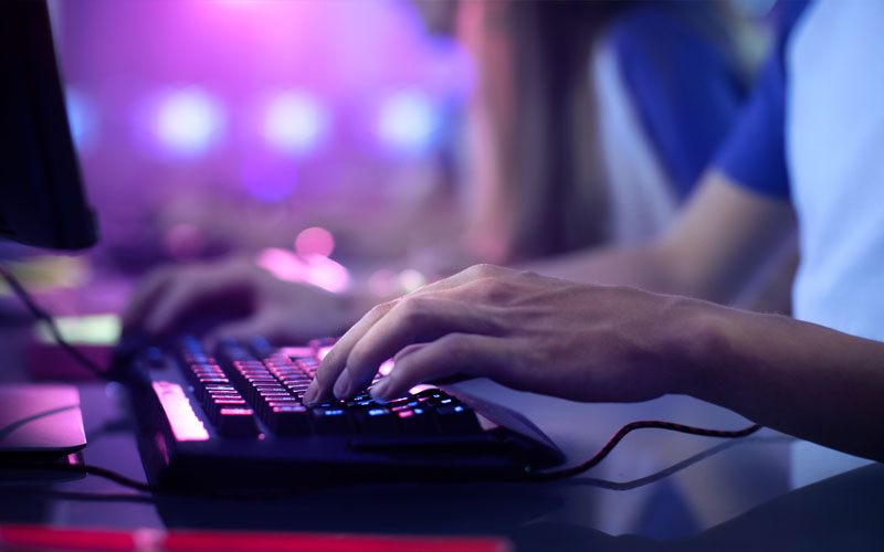 PC Gamer with Keyboard